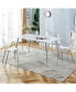 Фото #7 товара Min. Dining Table: White Marble Top, Silver Legs