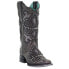 Фото #2 товара Corral Boots Studded Tooled Inlay Snip Toe Cowboy Womens Black Dress Boots E153