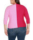 Фото #2 товара Plus Size Colorblock 3/4-Sleeve Dolman Sweater