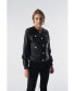 ფოტო #1 პროდუქტის Women's Collarless Stunning Studs Closure Leather Jacket, Black