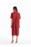 Фото #13 товара LCWAIKIKI Classic Gömlek Yaka Düz Kısa Kollu Oversize Kadın Elbise