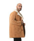 ფოტო #2 პროდუქტის Men's Sheepskin Trench Coat, Tan with White Curly Wool