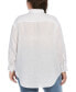 Фото #2 товара Plus Size Easy Linen Long Sleeve Button-Down Shirt