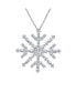 ფოტო #2 პროდუქტის Holiday Party Cubic Zirconia Branch Solitaire CZ Accent Christmas Frozen Winter Large Sparkling Snowflake Necklace Pendant Sterling Silver