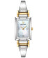 Women's Classic Diamond Accent Two-Tone Stainless Steel Bangle Bracelet Watch 28x33mm