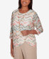 ფოტო #3 პროდუქტის Petite Tuscan Sunset Textured Chevron Necklace Top