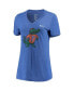 Фото #3 товара Women's Heathered Royal Florida Gators Vault Tri-Blend V-Neck T-shirt
