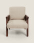 Walnut upholstered wool armchair zara home by blasco