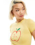 Фото #2 товара Motel apple sketch motif baby t-shirt in yellow