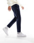 Фото #3 товара ASOS DESIGN cigarette chinos with pleats in navy