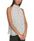 ფოტო #3 პროდუქტის Women's Halter Pleated Polka Dot Blouse