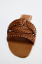 BRAIDED LEATHER FLAT SANDALS