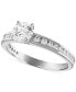 ფოტო #1 პროდუქტის Certified Diamond Channel-Set Engagement Ring (1 ct. t.w.) in 14k White Gold featuring diamonds with the De Beers Code of Origin, Created for Macy's