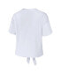 Фото #3 товара Women's White Cleveland Guardians Front Tie T-shirt
