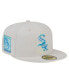 Фото #1 товара Men's White Chicago White Sox Stone Mist 59FIFTY Fitted Hat