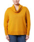 Plus Size Ribbed-Hem Cowl-Neck Sweater