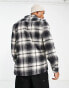 Threadbare check overshirt in black