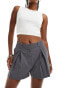 Фото #1 товара ASOS DESIGN high waist tailored shorts in grey