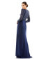 Фото #5 товара Women's Embellished Long Sleeve Bodice Column Dress