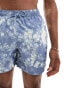 Barbour International tie dye swim shorts in blue