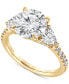 ფოტო #4 პროდუქტის Certified Lab Grown Diamond Round Three Stone Bridal Set (4-1/4 ct. t.w.) in 14k Gold
