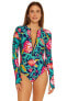 Trina Turk 299215 India Garden Paddle Long-Sleeve Swimsuit-Floral Print Multi XS
