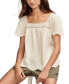 Фото #5 товара Women's Embroidered Flutter-Sleeve Top