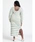 Фото #3 товара Plus Size Striped Sweater Dress With Tie Back