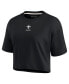 Women's Black New Orleans Saints Super Soft Short Sleeve Cropped T-shirt