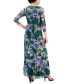 Фото #2 товара Women's 3/4-Sleeve Floral-Print Maxi Dress