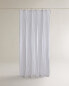 Striped cotton shower curtain