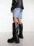 Фото #7 товара Raid Challenge chunky flat knee boots in black