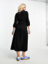 ASOS DESIGN Maternity nursing wrap midi dress in black