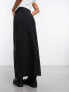 Dr Denim Myra maxi denim skirt with front split in tinted black