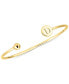 ფოტო #5 პროდუქტის Initial Elle Cuff Bangle Bracelet in 14K Gold-Plated Sterling Silver