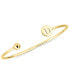 Initial Elle Cuff Bangle Bracelet in 14K Gold-Plated Sterling Silver