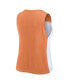 Фото #2 товара Women's Texas Orange/White Texas Longhorns Colorblock High Neck Tank Top