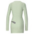 Puma Lqs X Printed Long Sleeve T-Shirt Dress Womens Green Casual 53639201