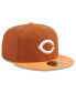 Фото #2 товара Men's Brown/Orange Cincinnati Reds Spring Color Basic Two-Tone 59fifty Fitted Hat
