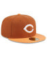 ფოტო #2 პროდუქტის Men's Brown/Orange Cincinnati Reds Spring Color Basic Two-Tone 59fifty Fitted Hat