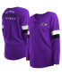 Фото #3 товара Women's Purple Baltimore Ravens Plus Size Athletic Varsity Lace-Up V-Neck Long Sleeve T-shirt