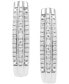 ფოტო #5 პროდუქტის Diamond Three Row Oval Hoop Earrings (1/2 ct. tw.) in 10k White or Yellow Gold