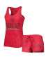 ფოტო #1 პროდუქტის Women's Red Tampa Bay Buccaneers Billboard Scoop Neck Racerback Tank and Shorts Sleep Set