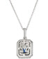 ფოტო #3 პროდუქტის Blueberry Sapphire (3/8 ct. t.w.) & Diamond (1/2 ct. t.w.) 18" Pendant Necklace in 14k White Gold