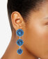 ფოტო #3 პროდუქტის Round Crystal Triple Drop Earrings, Created for Macy's