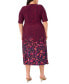 ფოტო #2 პროდუქტის Plus Size Printed V-Neck Tie-Waist Short-Sleeve Dress