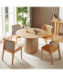 Фото #3 товара Round Dining Table Modern Wood Kitchen Table 47.24" Circular Tabletop For Leisure Coffee Table Oak