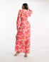 Фото #6 товара Pretty Lavish cut-out maxi dress in pink lily print