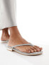 Фото #1 товара Simmi London Havanah embellished flat sandal in silver