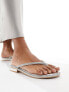 Фото #1 товара Simmi London Wide Fit Havanah embellished flat sandal in silver